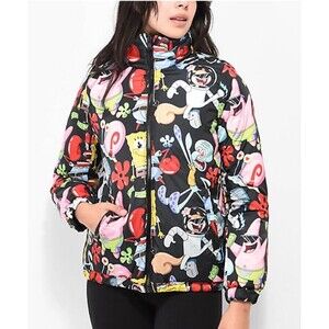 Members Only x Nickelodeon Black Reversible Puffer Jacket M Unisex